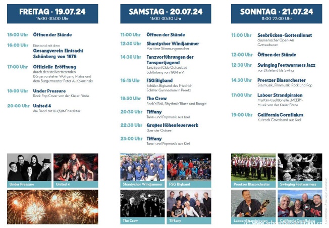 Programm Seebrückenfest Schönberg 2024
