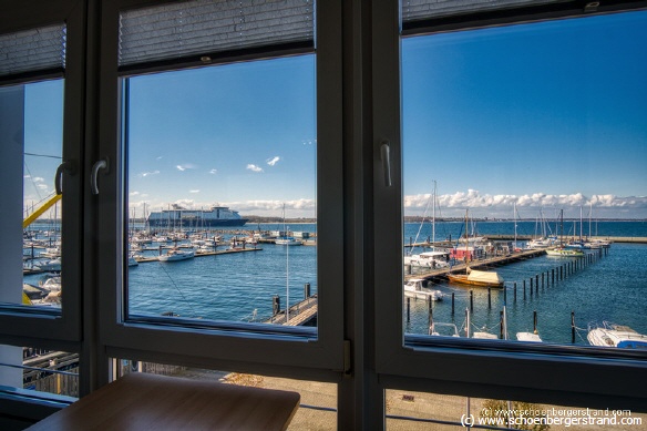 Meerblick aus der Ferienwohnung auf die Förde