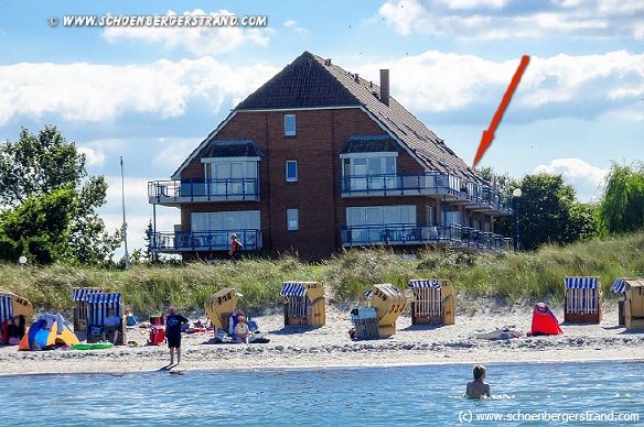 Blick von der Ostsee auf das Haus